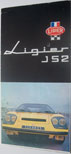 Ligier JS2 rare folding brochurefrom c1972